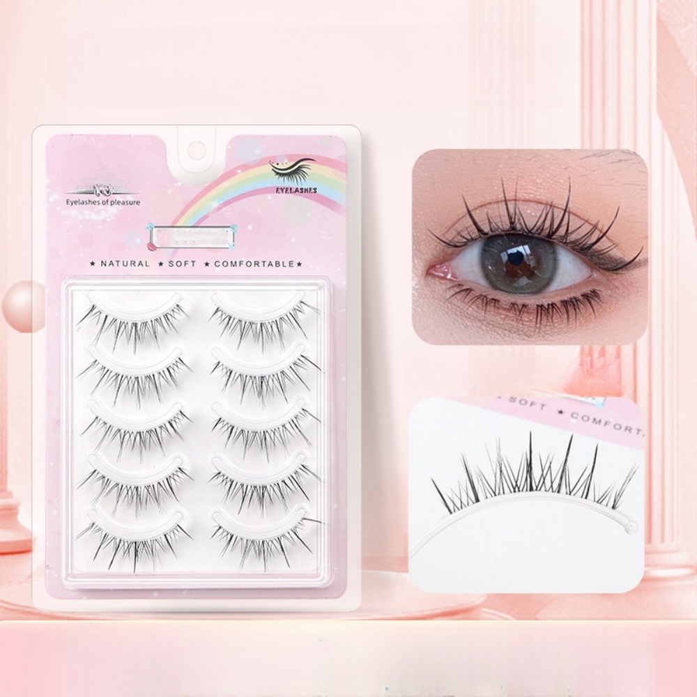 Beauty Makeup Look - ขนตาปลอมแบบใส 5 คู่ ติดง่าย ดูเป็นธรรมชาติ ไม่มีฟอร์มาลดีไฮด์