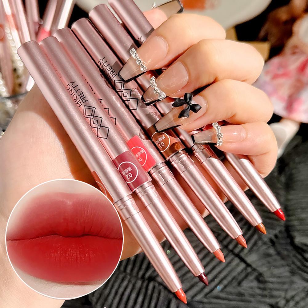Lip Liner Pencil - ลิปไลเนอร์เนื้อแมทติดทนนานอัตโนมัติลิปไลเนอร์ลิปสติกลิปดินสอปากกาความงามกันน้ำให้ความชุ่มชื้น