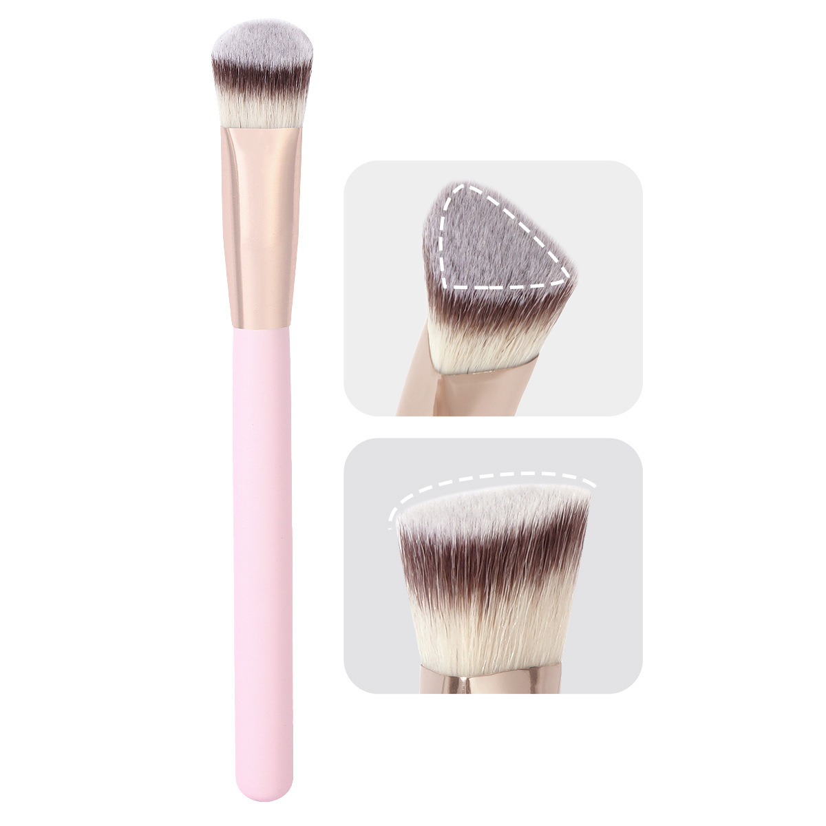 Beauty Makeup News - แปรงแต่งหน้าคอนซีลเลอร์ใต้ตาแบบใหม่ 1 ชิ้น แปรงรองพื้นทรงสามเหลี่ยมสำหรับผสมรองพื้นแบบน้ำและครีม ใช้ปกปิดจุดบกพร่อง อุปกรณ์แต่งหน้า