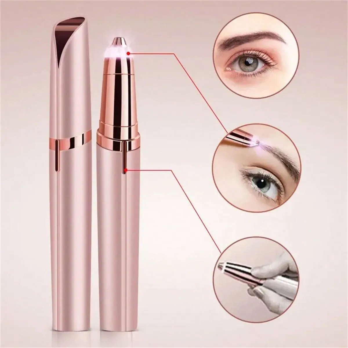 Eyebrow Pomade Pencil - เครื่องเล็มขนคิ้วไฟฟ้าสำหรับผู้หญิง ดินสอเขียนคิ้ว เครื่องกำจัดขนบนใบหน้าสำหรับผู้หญิง เครื่องโกนขนคิ้วอัตโนมัติ แบบพกพา