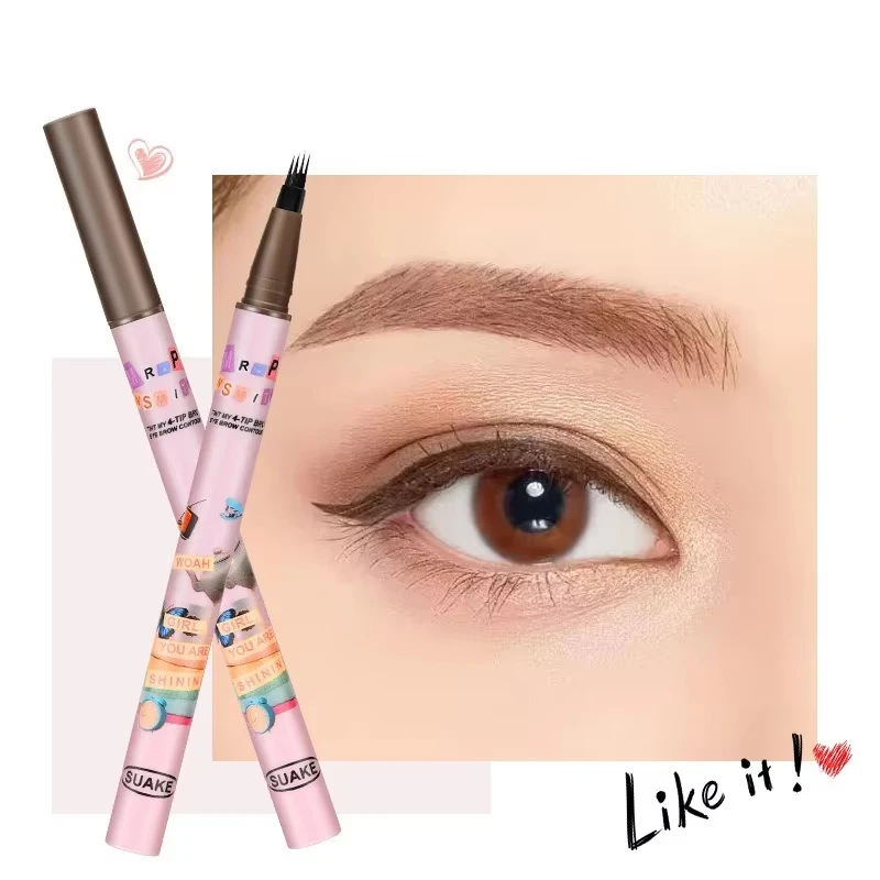 Eyebrow Pomade Pencil - 4 สีปากกาเขียนคิ้วกันน้ํา 4 เคล็ดลับส้อม Eyebrow Tattoo