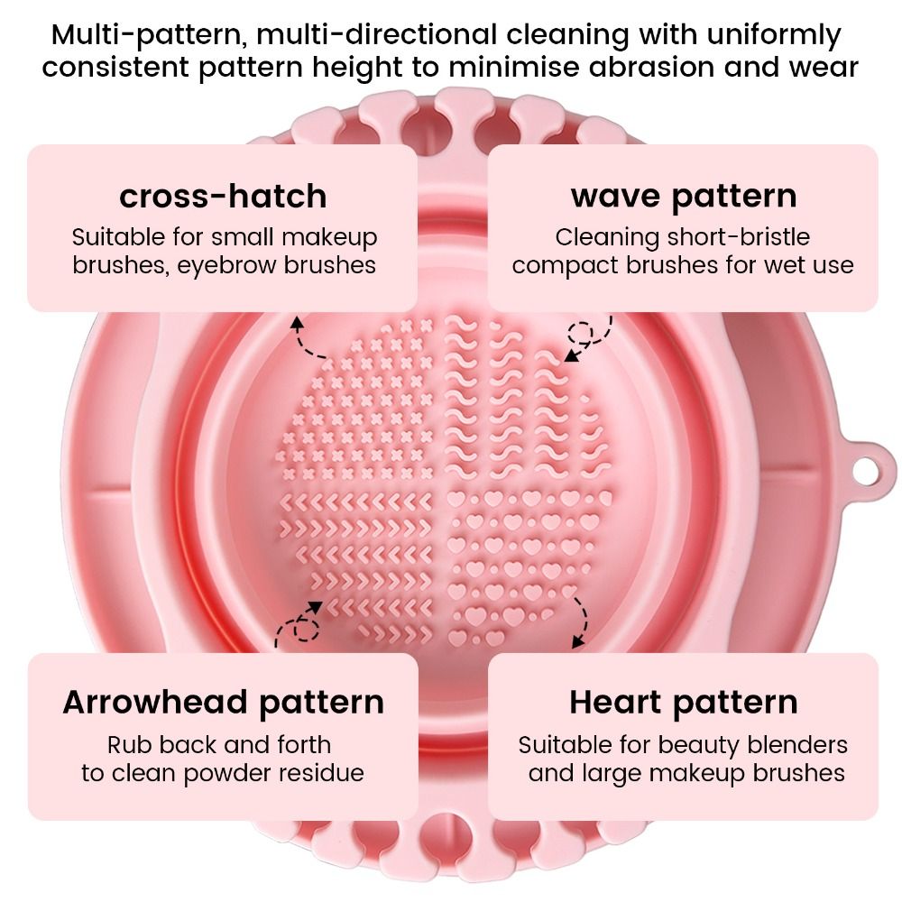 Makeup Brush Set - ชุดอุปกรณ์ทำความสะอาดแปรงแต่งหน้าทำจากซิลิโคน ดีไซน์สำหรับทำความสะอาดแบบแห้ง ใช้ซ้ำได้ พร้อมที่เก็บแปรงอเนกประสงค์รูปทรงไข่