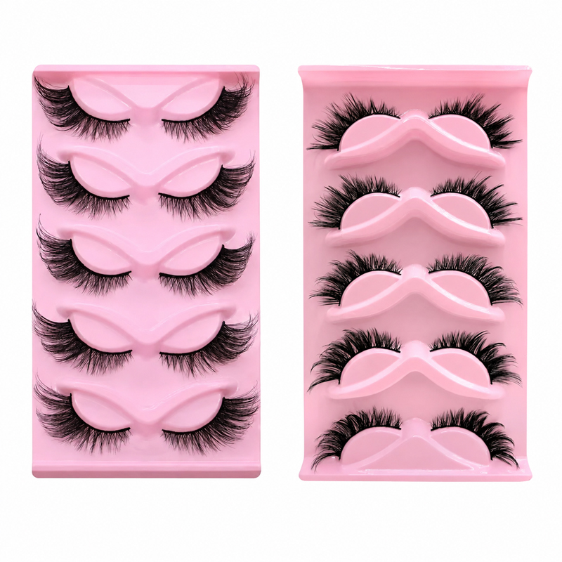 Beauty Makeup Look - ขนตาปลอมแบบเส้น 5 คู่ 2 แบบ ขนตาฟูเป็นธรรมชาติ