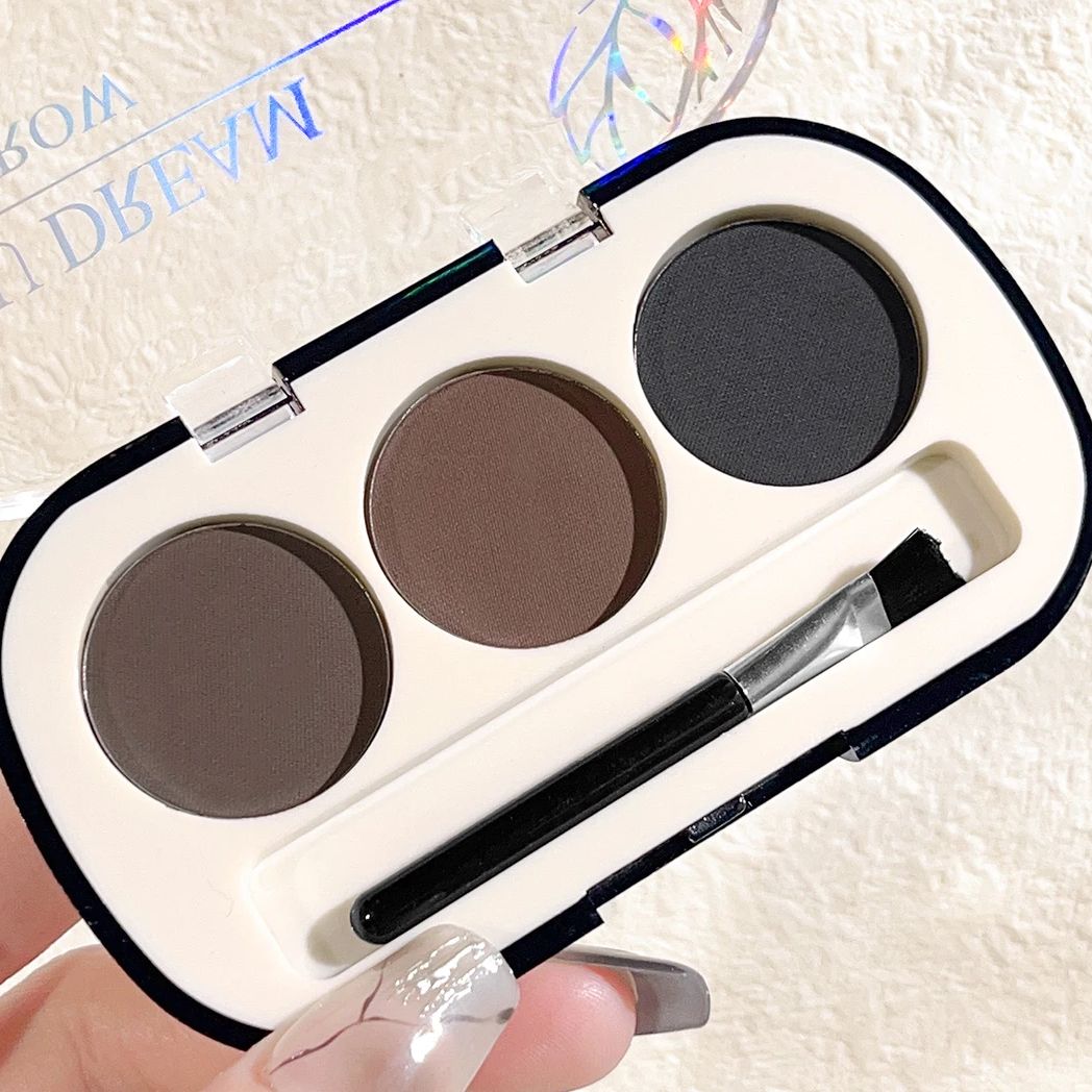 Eyebrow Pomade Pencil - 3 สี Eyebrow Powder Palette พร้อมแปรงเขียนคิ้ว,