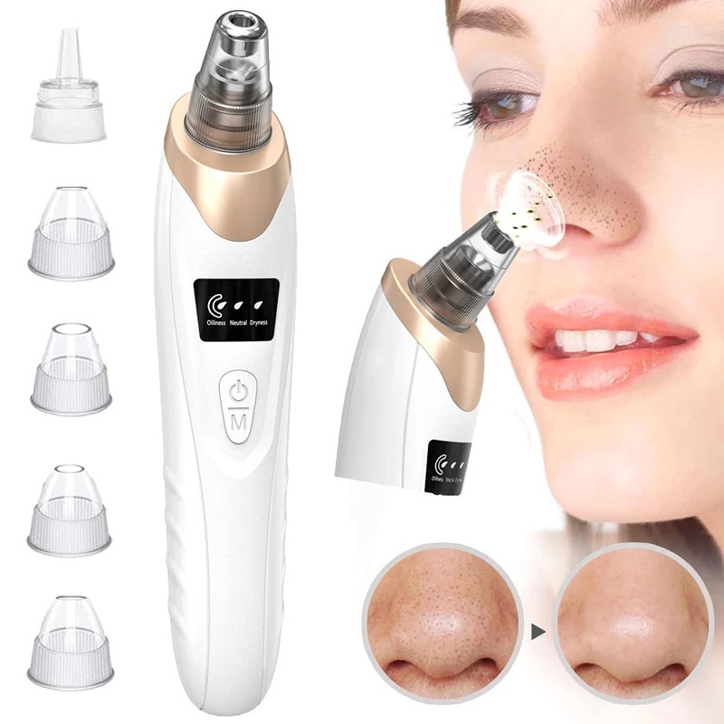 Pore Vacuum - เครื่องดูดสิวเสี้ยนแบบชาร์จไฟได้ เครื่องดูดสิวเสี้ยนบนจมูก ปรับระดับแรงดูดได้ 3 ระดับ เครื่องดูดสิวเสี้ยนบนใบหน้า