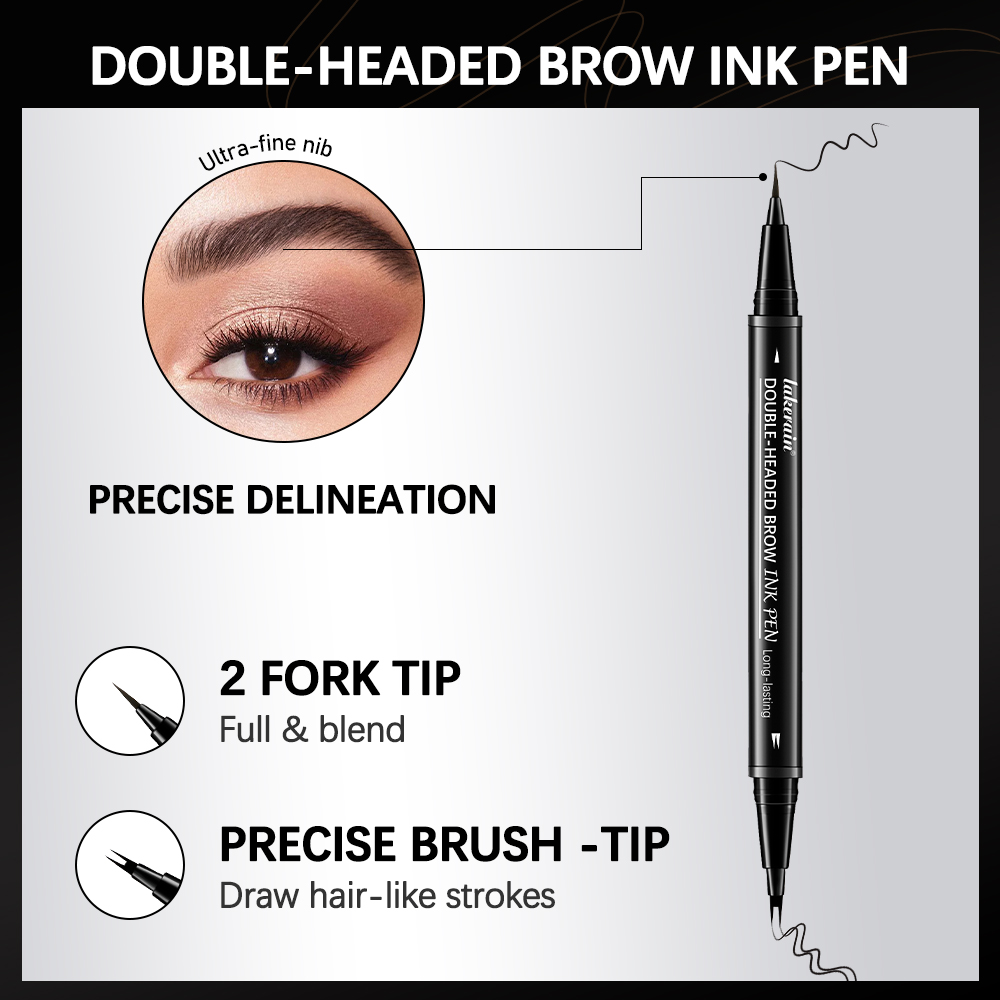 2 ส้อมดินสอเขียนคิ้ว Double-he - Eyebrow Pomade Pencil บทวิจารณ์และราคา