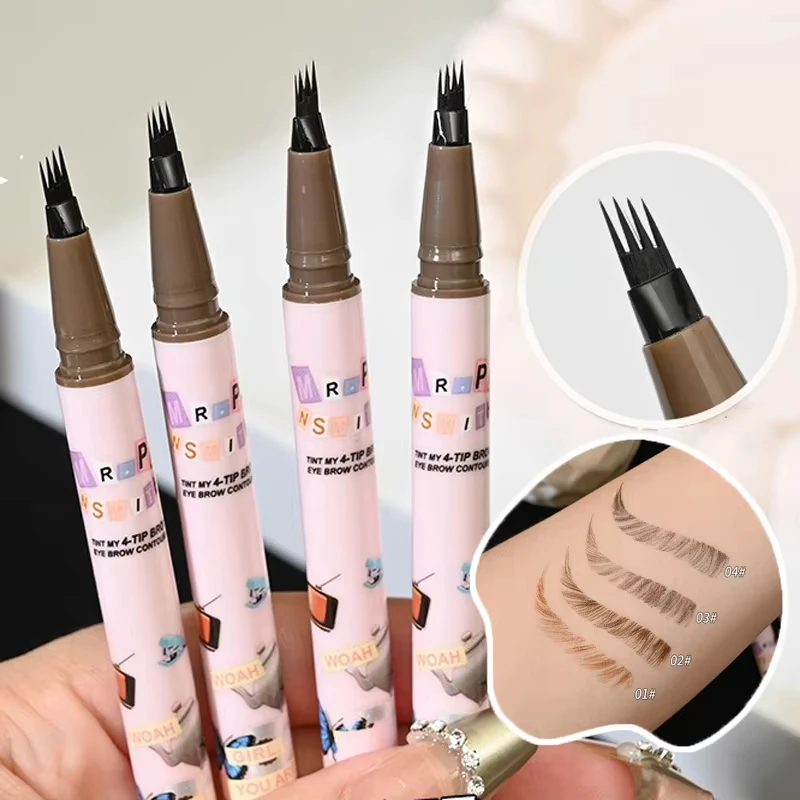 4 สีปากกาเขียนคิ้วกันน้ํา 4 เค - Eyebrow Pomade Pencil บทวิจารณ์และราคา