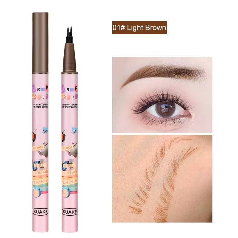 4 สีปากกาเขียนคิ้วกันน้ํา 4 เค - Eyebrow Pomade Pencil บทวิจารณ์และราคา