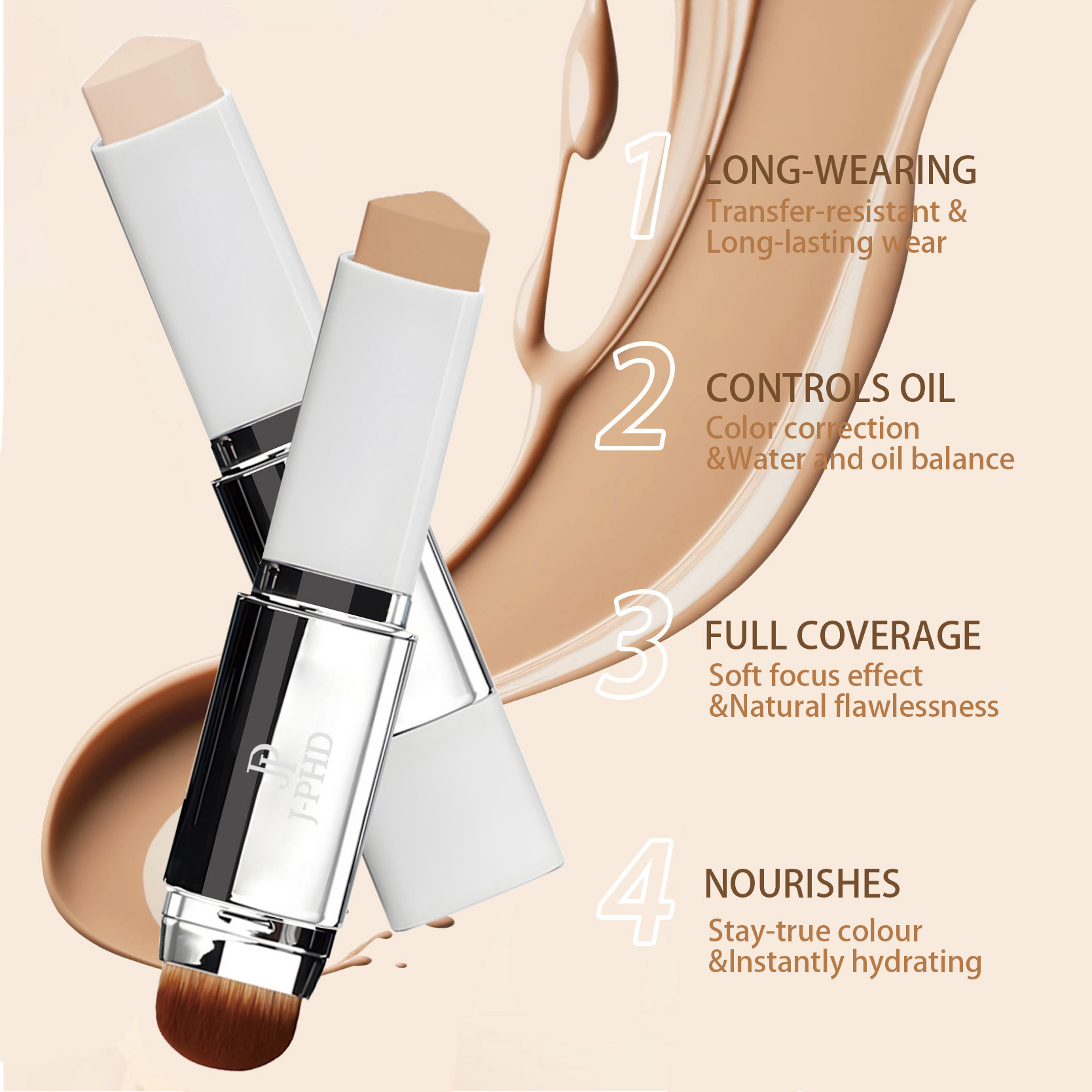 แปรงรองพื้นแบบสองหัวในหนึ่งเดี - J Beauty Makeup บทวิจารณ์และราคา